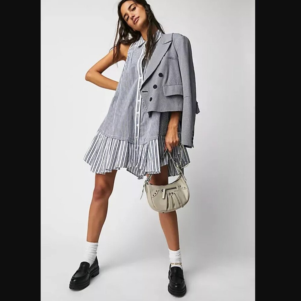 Free People- Be Real Striped Mini Dress - NWT - M